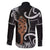 New Zealand Maripi Family Matching Long Sleeve Bodycon Dress and Hawaiian Shirt Silver Fern Mix Aotearoa Maori Pattern