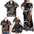 New Zealand Maripi Family Matching Off Shoulder Maxi Dress and Hawaiian Shirt Silver Fern Mix Aotearoa Maori Pattern