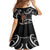 New Zealand Maripi Family Matching Short Sleeve Bodycon Dress and Hawaiian Shirt Silver Fern Mix Aotearoa Maori Pattern