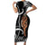 New Zealand Maripi Family Matching Short Sleeve Bodycon Dress and Hawaiian Shirt Silver Fern Mix Aotearoa Maori Pattern