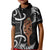 New Zealand Maripi Kid Polo Shirt Silver Fern Mix Aotearoa Maori Pattern