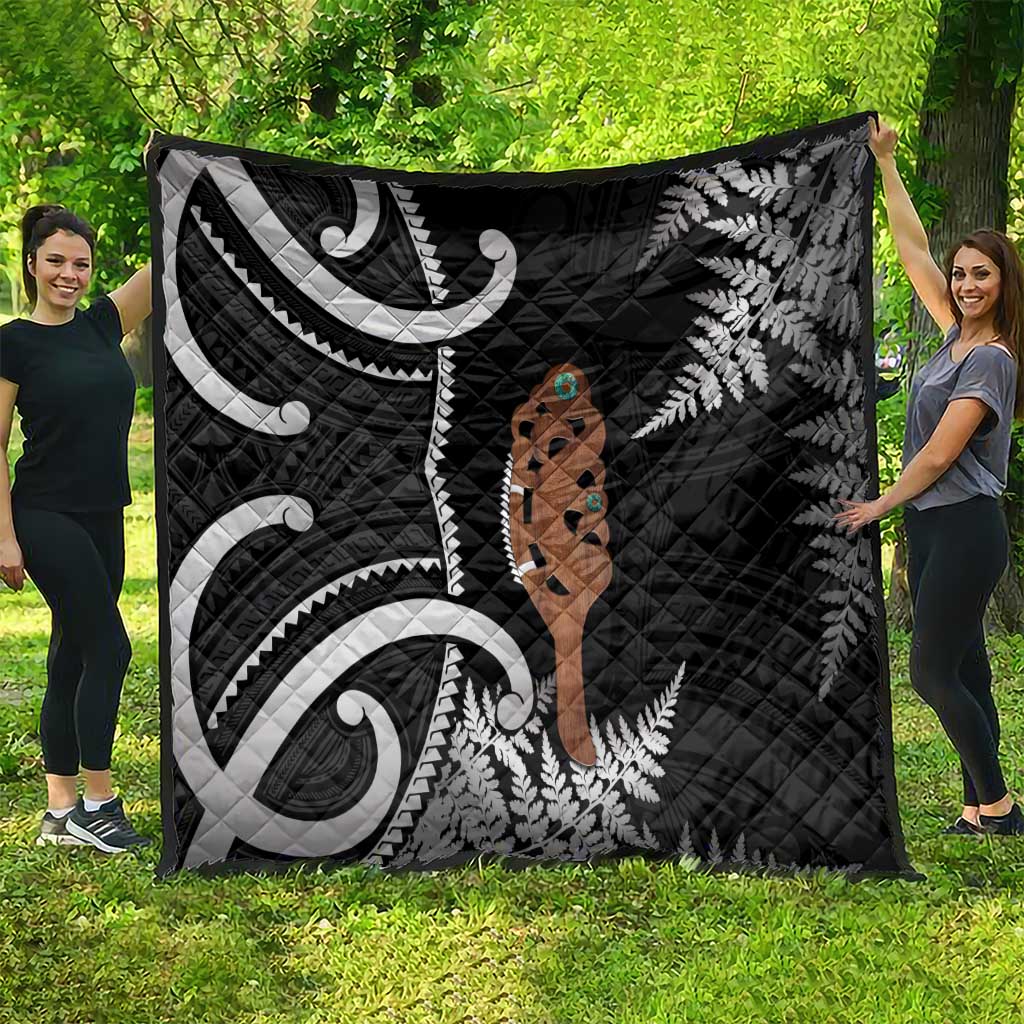 New Zealand Maripi Quilt Silver Fern Mix Aotearoa Maori Pattern LT14 - Polynesian Pride