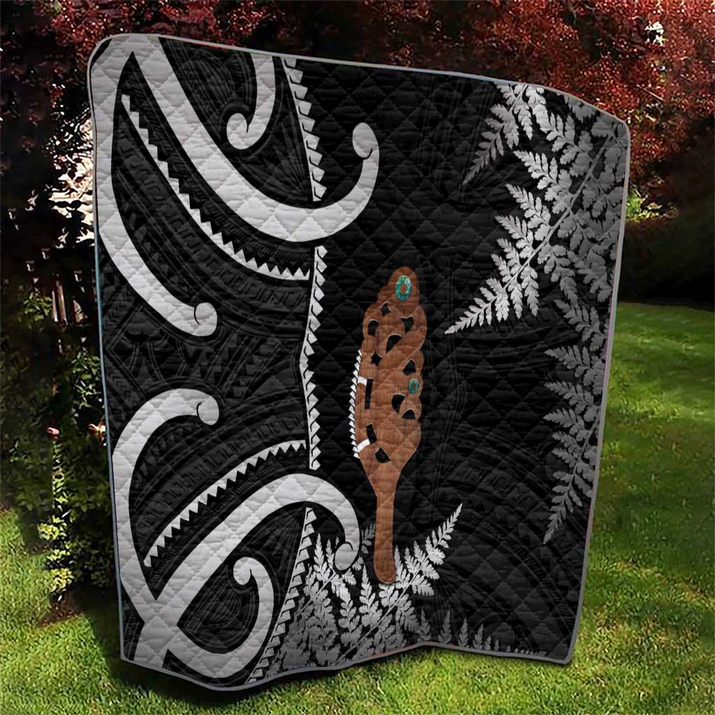 New Zealand Maripi Quilt Silver Fern Mix Aotearoa Maori Pattern LT14 - Polynesian Pride