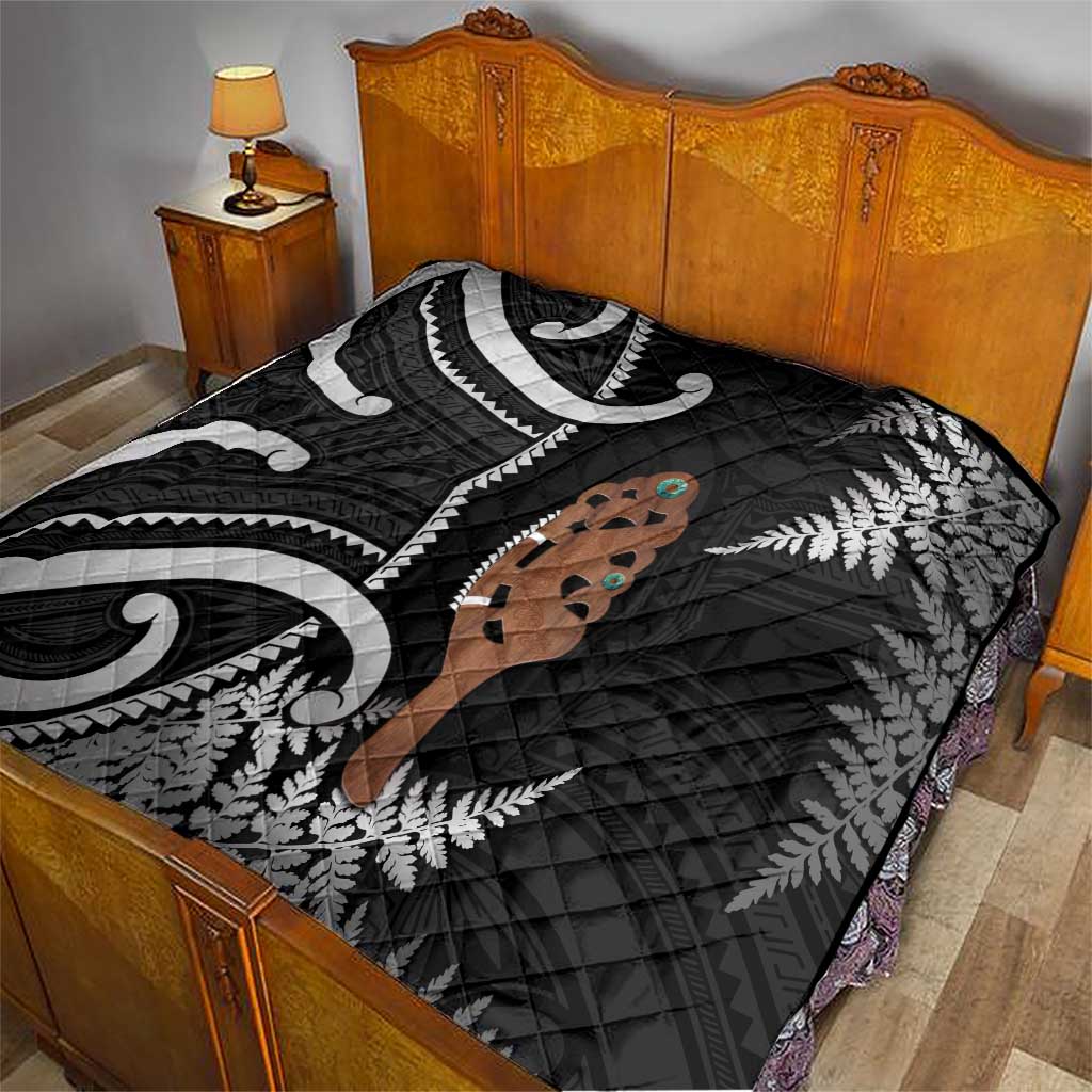 New Zealand Maripi Quilt Silver Fern Mix Aotearoa Maori Pattern LT14 - Polynesian Pride