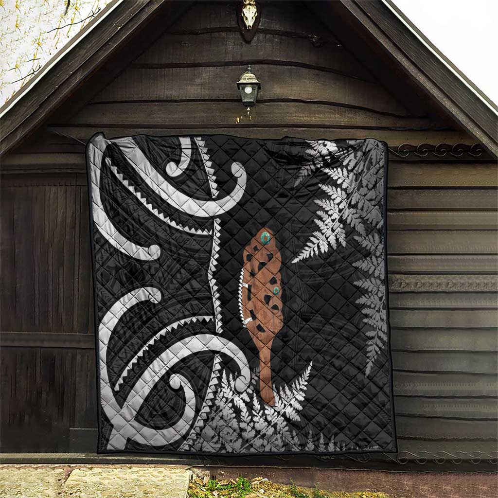 New Zealand Maripi Quilt Silver Fern Mix Aotearoa Maori Pattern LT14 - Polynesian Pride