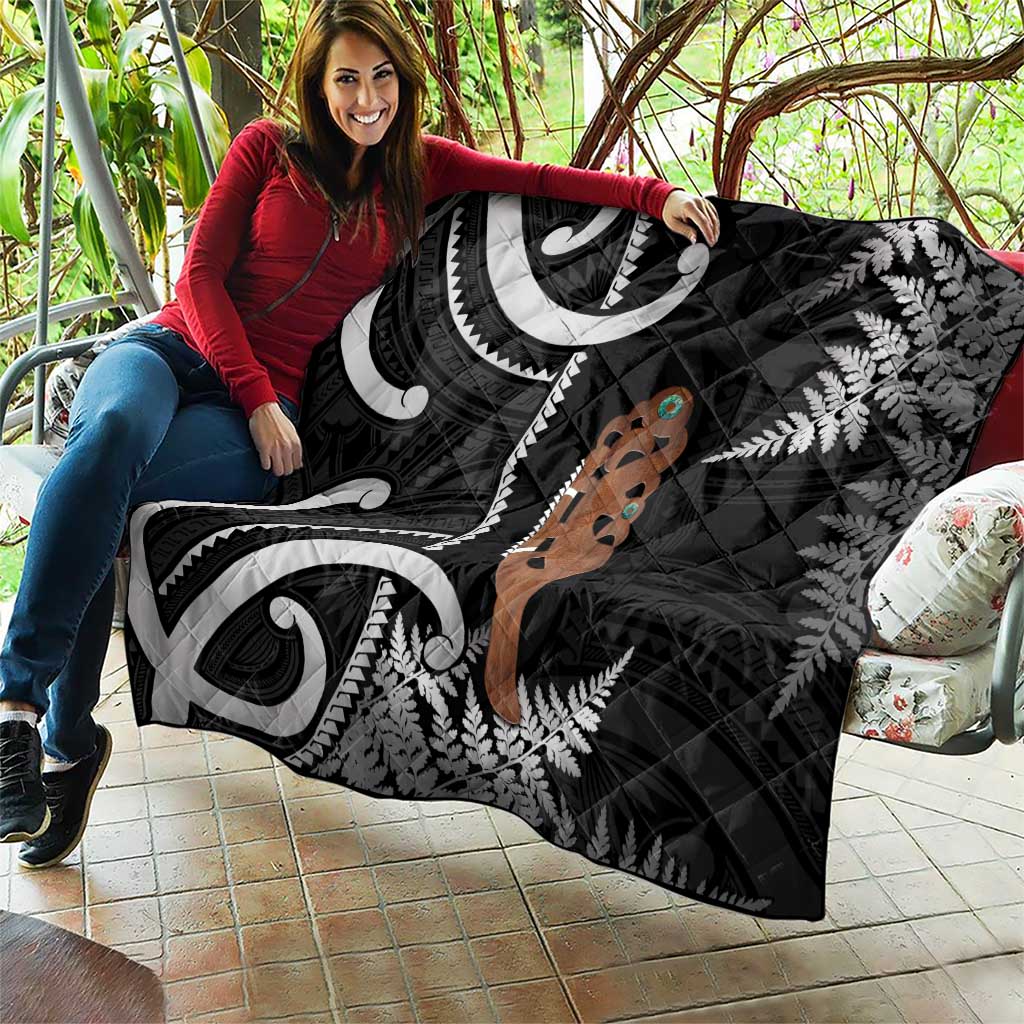 New Zealand Maripi Quilt Silver Fern Mix Aotearoa Maori Pattern LT14 - Polynesian Pride
