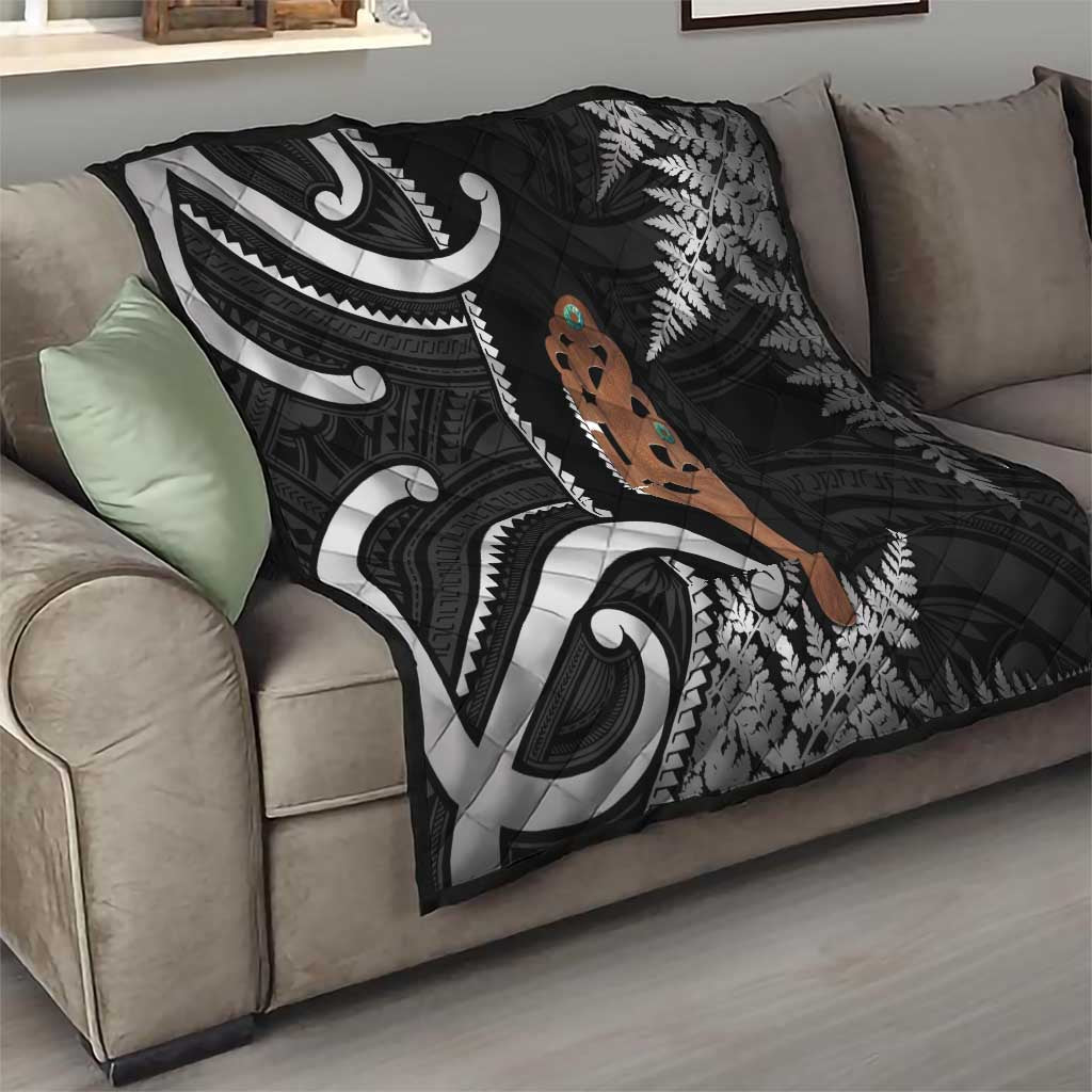 New Zealand Maripi Quilt Silver Fern Mix Aotearoa Maori Pattern LT14 - Polynesian Pride