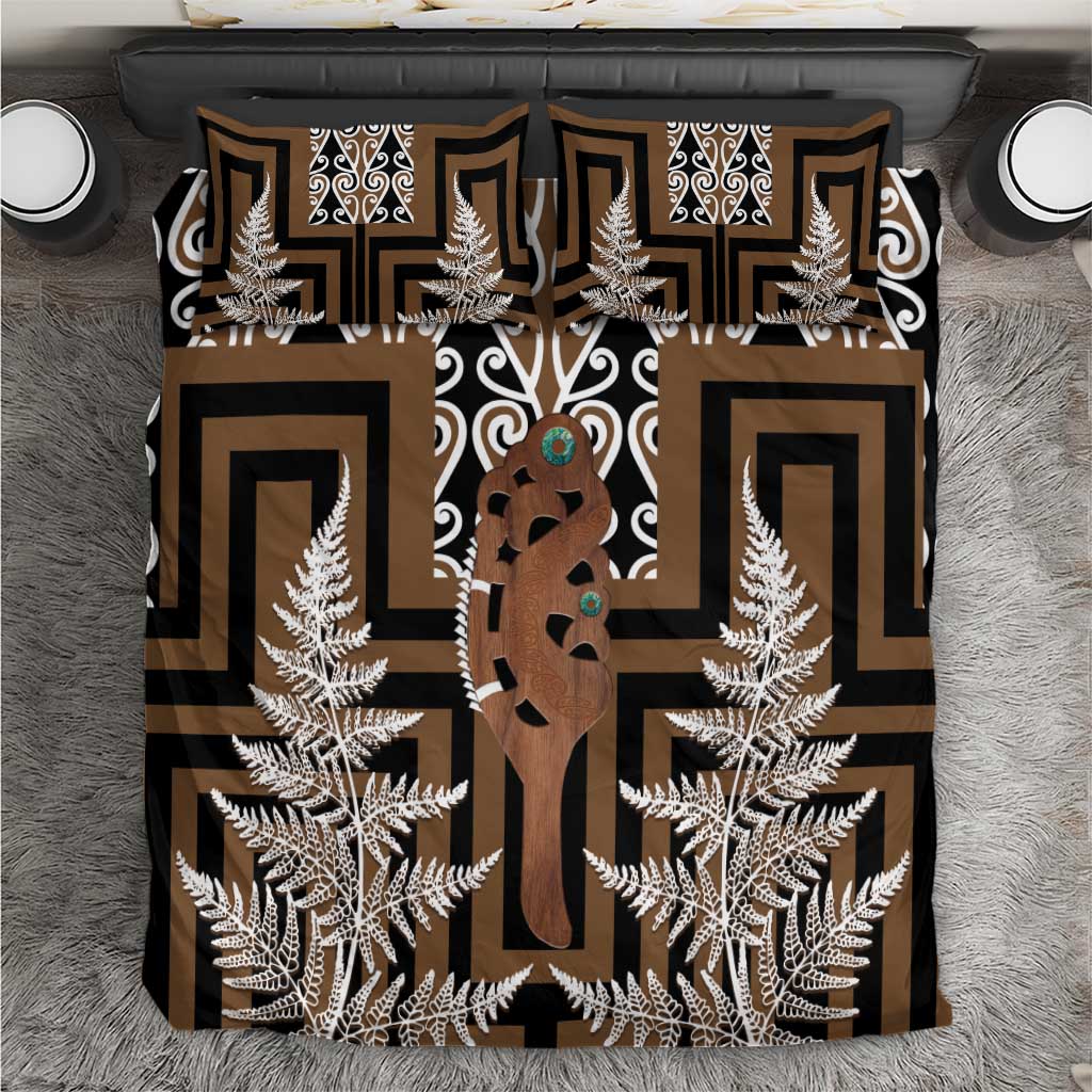 New Zealand Bedding Set Maori Maripi Knife With Poutama Art
