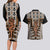 New Zealand Couples Matching Long Sleeve Bodycon Dress and Hawaiian Shirt Maori Maripi Knife With Poutama Art