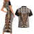 New Zealand Couples Matching Short Sleeve Bodycon Dress and Hawaiian Shirt Maori Maripi Knife With Poutama Art