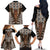 New Zealand Family Matching Off The Shoulder Long Sleeve Dress and Hawaiian Shirt Maori Maripi Knife With Poutama Art