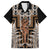 New Zealand Family Matching Off The Shoulder Long Sleeve Dress and Hawaiian Shirt Maori Maripi Knife With Poutama Art