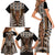 New Zealand Family Matching Short Sleeve Bodycon Dress and Hawaiian Shirt Maori Maripi Knife With Poutama Art