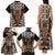 New Zealand Family Matching Tank Maxi Dress and Hawaiian Shirt Maori Maripi Knife With Poutama Art