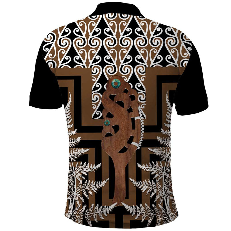 New Zealand Polo Shirt Maori Maripi Knife With Poutama Art LT14