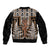 New Zealand Sleeve Zip Bomber Jacket Maori Maripi Knife With Poutama Art