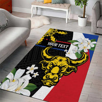 Personalised Philippines Carabao Area Rug Filipino Sun Mix Sampaguita Flower LT14 - Polynesian Pride
