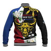 Personalised Philippines Carabao Baseball Jacket Filipino Sun Mix Sampaguita Flower LT14 - Polynesian Pride