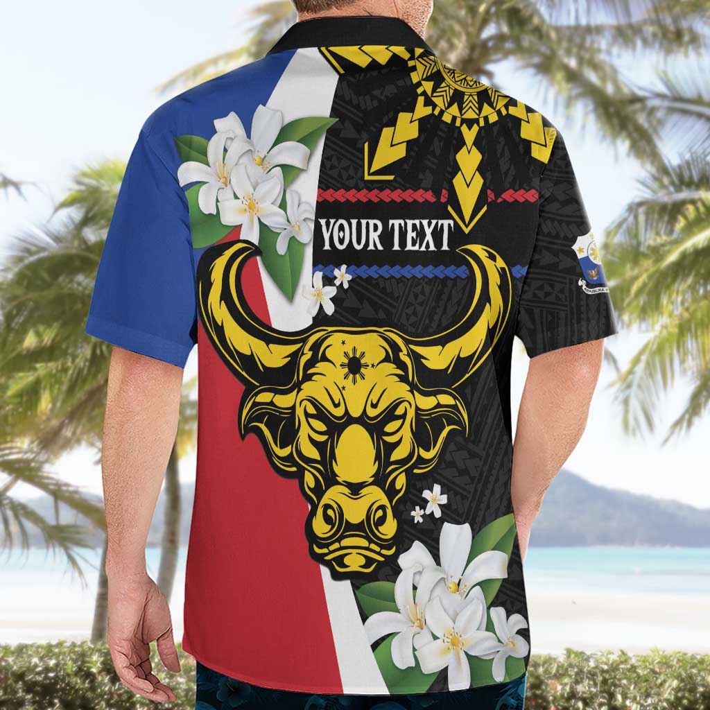 Personalised Philippines Carabao Hawaiian Shirt Filipino Sun Mix Sampaguita Flower LT14 - Polynesian Pride