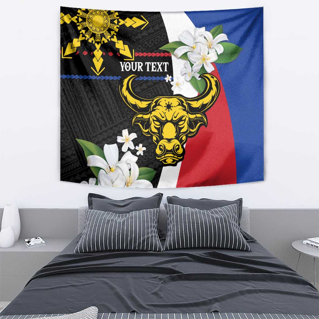 Personalised Philippines Carabao Tapestry Filipino Sun Mix Sampaguita Flower LT14 - Polynesian Pride