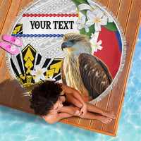 Personalised Philippines Eagle Beach Blanket Filipino Sun Mix Sampaguita Flower LT14 - Polynesian Pride