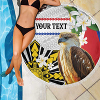 Personalised Philippines Eagle Beach Blanket Filipino Sun Mix Sampaguita Flower LT14 - Polynesian Pride