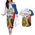 Personalised Philippines Eagle Couples Matching Off The Shoulder Long Sleeve Dress and Hawaiian Shirt Filipino Sun Mix Sampaguita Flower