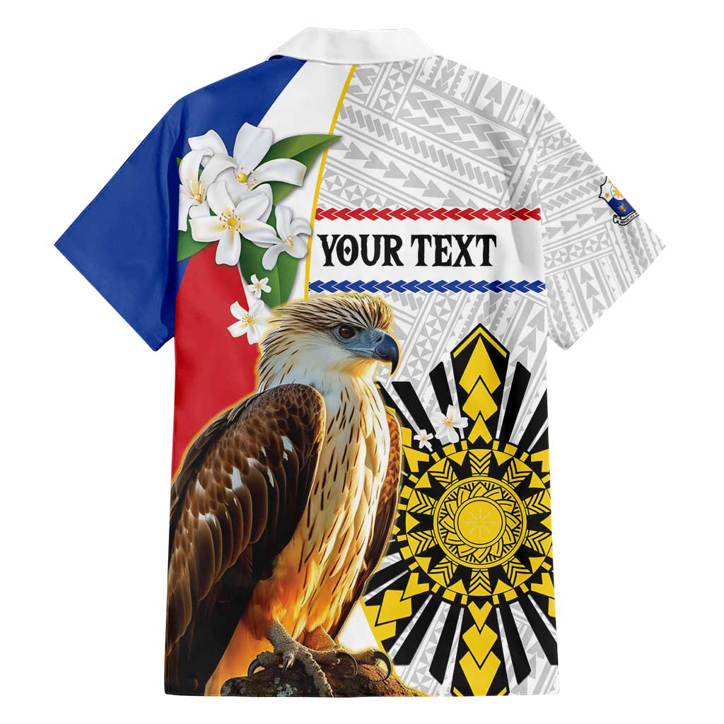 Personalised Philippines Eagle Hawaiian Shirt Filipino Sun Mix Sampaguita Flower LT14 - Polynesian Pride