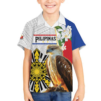 Personalised Philippines Eagle Kid Hawaiian Shirt Filipino Sun Mix Sampaguita Flower LT14 Kid White - Polynesian Pride