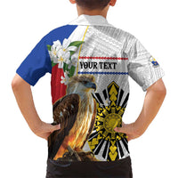 Personalised Philippines Eagle Kid Hawaiian Shirt Filipino Sun Mix Sampaguita Flower LT14 - Polynesian Pride