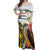 Personalised Philippines Eagle Off Shoulder Maxi Dress Filipino Sun Mix Sampaguita Flower