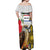 Personalised Philippines Eagle Off Shoulder Maxi Dress Filipino Sun Mix Sampaguita Flower