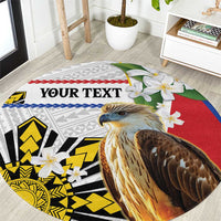 Personalised Philippines Eagle Round Carpet Filipino Sun Mix Sampaguita Flower LT14 White - Polynesian Pride
