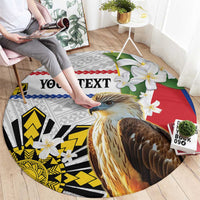 Personalised Philippines Eagle Round Carpet Filipino Sun Mix Sampaguita Flower LT14 - Polynesian Pride