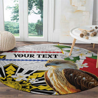 Personalised Philippines Eagle Round Carpet Filipino Sun Mix Sampaguita Flower LT14 - Polynesian Pride