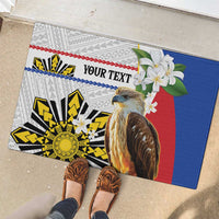 Personalised Philippines Eagle Rubber Doormat Filipino Sun Mix Sampaguita Flower LT14 - Polynesian Pride