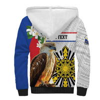Personalised Philippines Eagle Sherpa Hoodie Filipino Sun Mix Sampaguita Flower LT14 - Polynesian Pride