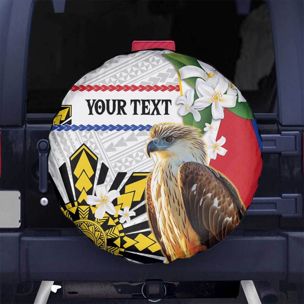Personalised Philippines Eagle Spare Tire Cover Filipino Sun Mix Sampaguita Flower LT14 - Polynesian Pride