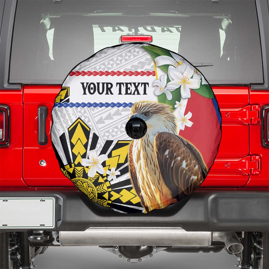Personalised Philippines Eagle Spare Tire Cover Filipino Sun Mix Sampaguita Flower LT14 - Polynesian Pride