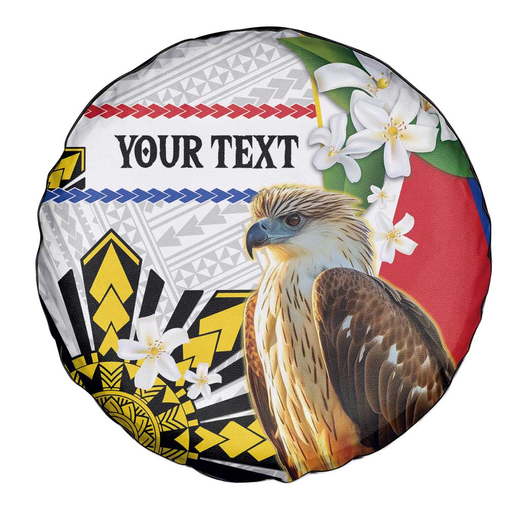 Personalised Philippines Eagle Spare Tire Cover Filipino Sun Mix Sampaguita Flower LT14 - Polynesian Pride