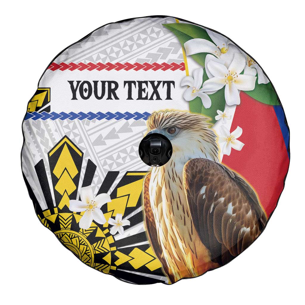 Personalised Philippines Eagle Spare Tire Cover Filipino Sun Mix Sampaguita Flower LT14 - Polynesian Pride
