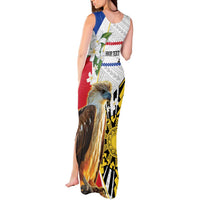 Personalised Philippines Eagle Tank Maxi Dress Filipino Sun Mix Sampaguita Flower LT14 - Polynesian Pride