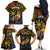 Philippines Sarimanok Family Matching Off The Shoulder Long Sleeve Dress and Hawaiian Shirt Papanok Legendary Bird Okir Polynesian Pattern