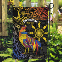 Philippines Sarimanok Garden Flag Papanok Legendary Bird Okir Polynesian Pattern LT14 Garden Flag Black - Polynesian Pride