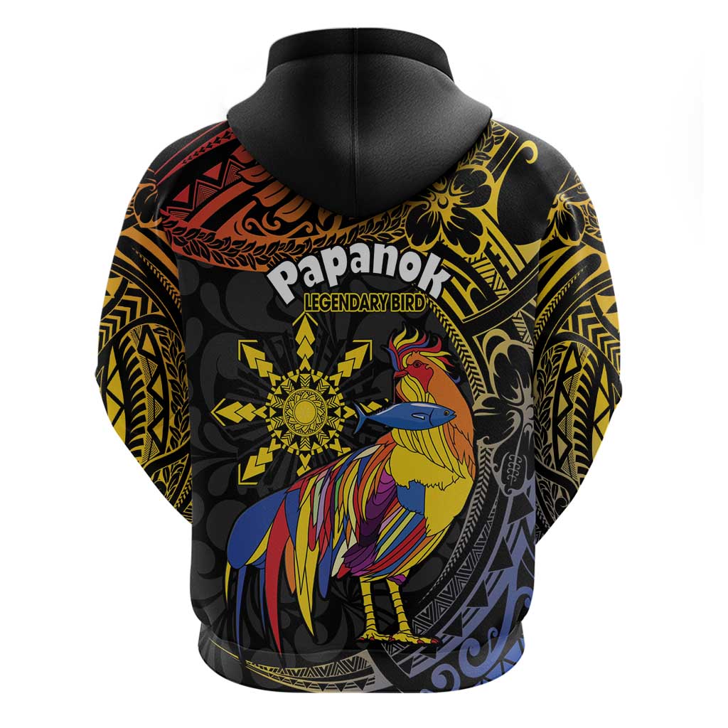 Philippines Sarimanok Hoodie Papanok Legendary Bird Okir Polynesian Pattern LT14 - Polynesian Pride