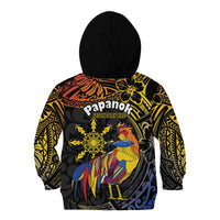 Philippines Sarimanok Kid Hoodie Papanok Legendary Bird Okir Polynesian Pattern LT14 - Polynesian Pride