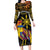 Philippines Sarimanok Long Sleeve Bodycon Dress Papanok Legendary Bird Okir Polynesian Pattern