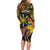 Philippines Sarimanok Long Sleeve Bodycon Dress Papanok Legendary Bird Okir Polynesian Pattern