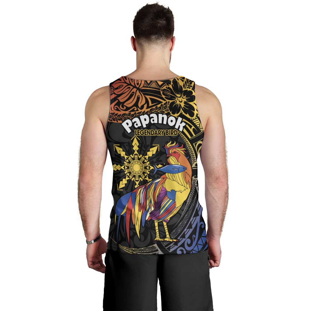 Philippines Sarimanok Men Tank Top Papanok Legendary Bird Okir Polynesian Pattern LT14 - Polynesian Pride
