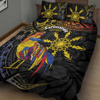 Philippines Sarimanok Quilt Bed Set Papanok Legendary Bird Okir Polynesian Pattern LT14 - Polynesian Pride